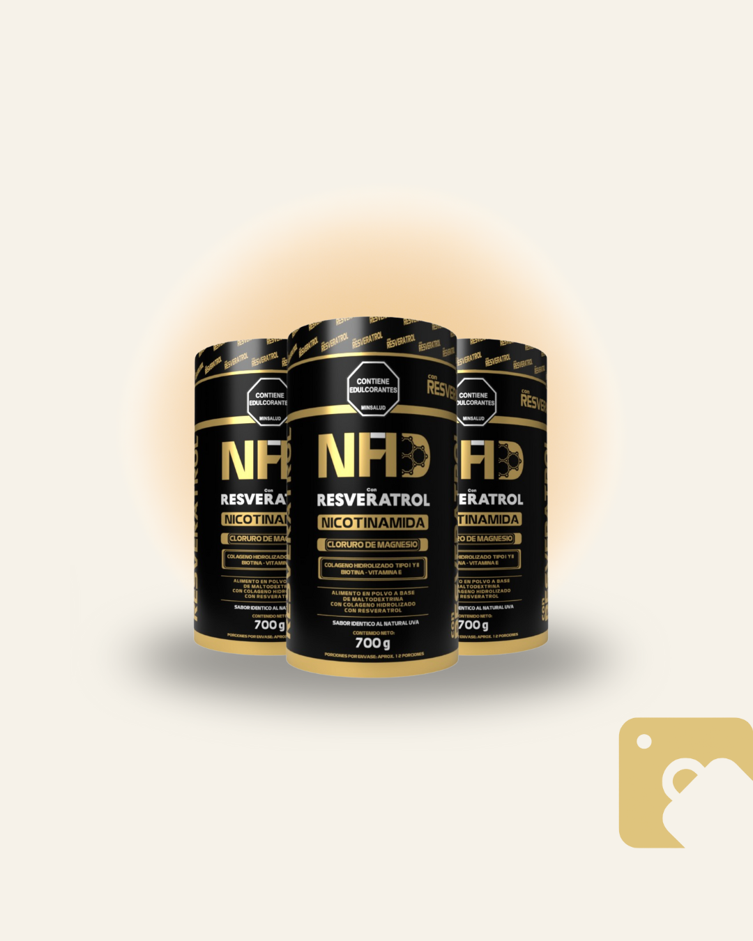 NAD+RESVERATROL en POLVO INVIMA x 3 und